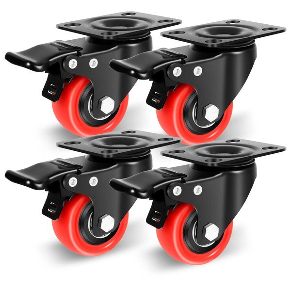 Nefish 2 Inch Casters Set of 4, Heavy Duty Top