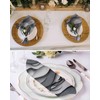 Abstract Gray White Black Ombre Cloth Napkins Set of 4,Washable