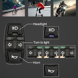 Universal Ebike Light and Horn Switch Turn Signal Switch 3 in 1 Motorcycle HeadLight Turn Switch Motorcycle Horn Turn ON/Off Control Switches for Electric Bike Scooter Light Switch Signal Button DK336