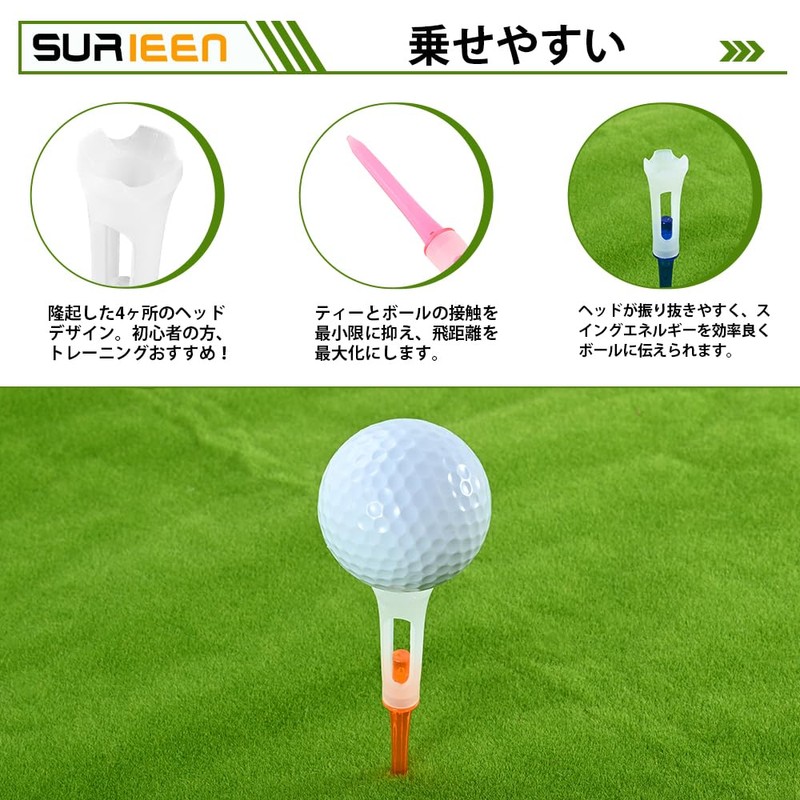 50 Pcs Golf Tee, Long Tee, 3.3 inches (83 mm),