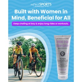 Hoo Ha Ride Glide Chamois Cream for Women & Men - Gentle Anti Chafing Formula with Lavender, Tea Tree Oil, Peppermint, & Eucalyptus Essential Oils - Ideal for Cycling, Running, Sports, & Workouts, 8oz