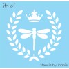 Stencils by Joanie Laurel Wreath Stencil 8" Dragonfly Royal Fleur