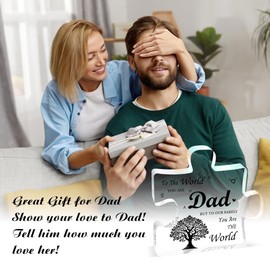 Dad Birthday Gift,Gifts for Dad,Birthday Gifts for Papa from Daughter and Son,Best Papa Ever Gift for Father's Day Thanksgiving Day Christmas,Engraved Acrylic Block Puzzle Souvenir 3.9 x 3.9 Inch