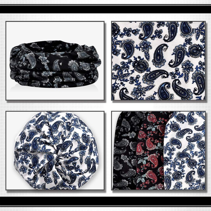 White Fang CA047 Knit Hat, Paisley Pattern, Knit Cap, 2-Way