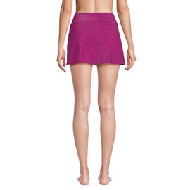 Lands' End Women's Chlorine Resistant Shine Twist Front Mini Swim Cover-up Skirt Medium Bright Magenta Shine