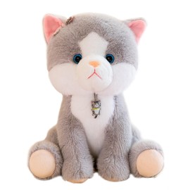 Ruzucoda Plush Cat Stuffed Animals Toys Kitten Dolls Decorations Birthday Gifts 10 Inches (Gray)