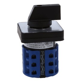 TOP-VIGOR Changeover Switch,Changeover Selector Switch,Universal Rotary Cam Selector LW26-25 N/3 380V 25A 2 Positions 12 Terminals
