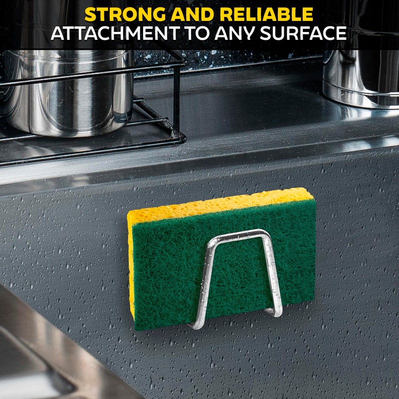 Stainless Steel Sponge Holder for Kitchen Sink – Compact &