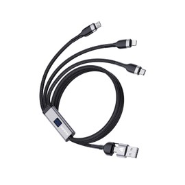 SUPERV 5in1Multi Fast Charging Cable,USB Cable Digital Display, Nylon Braided USB A to USB Type C/Lightning/Micro USB 3.94ft,100W Fast Charging for iPhone16/15, Galaxy S24, MacBook Pro, and More