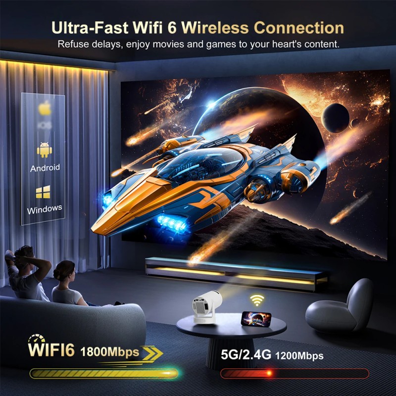 Topleo Mini Smart Film Home Projector Android 11 Beamer 4k