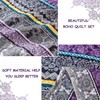 WONGS BEDDING Boho Quilt Set Queen Size, Purple Bohemian 3