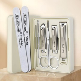 Eden Mood Premium Nail Clippers 9-piece Nail Care Set, 1 Piece, White / 이든무드 프리미엄 손톱깎이 9종 네일케어 세트, 1개, 화이트
