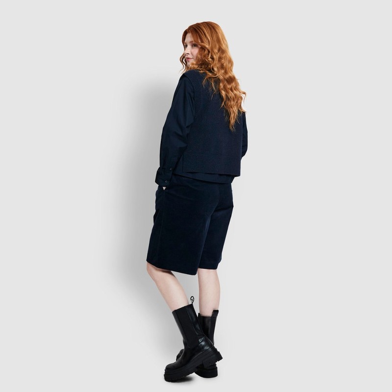 JAJU [JAJU/자주] 여 울 블렌디드 트임 베스트_네이비 [JAJU] Women's Wool