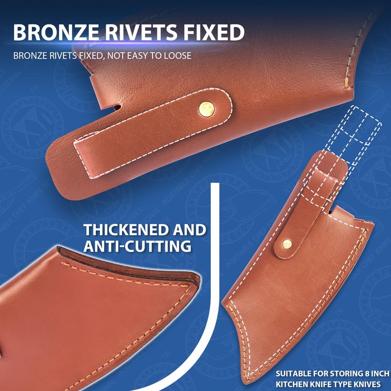 XYJ Leather Sheath for 6 Inch Chef Knife Edge Guards