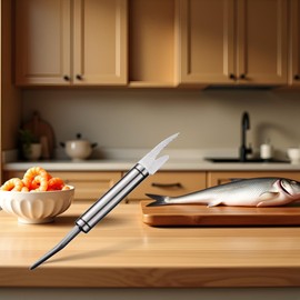 2024 New 5 in 1 Multifunctional Shrimp Line Fish Maw Knife with Cleaning Cloth, 304 Stainless Steel Shrimp Peeler, Fish Scale Remover Specialty Tools and Gadgets