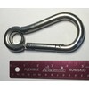Stainless Steel 316 Spring Hook with Eyelet Carabiner 1/2" Marine