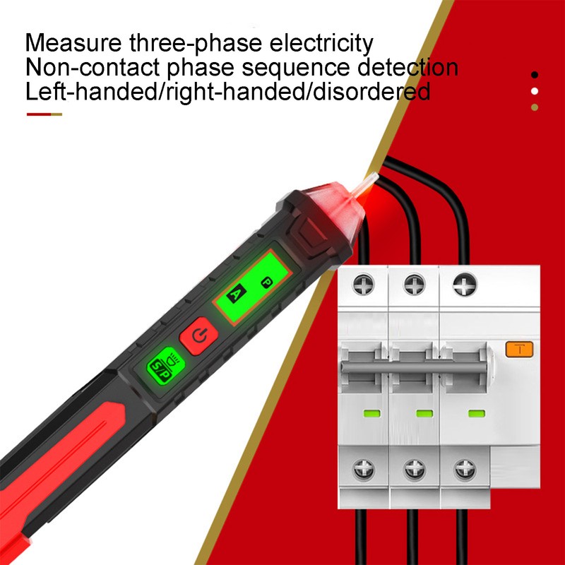 Induction Electric Pen NonContact Tester Adjustable Sensitivity 3 Phase Wire