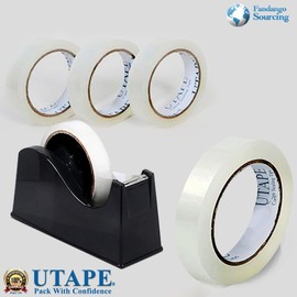 UTAPE Clear Packing Tape, 3/4 inches x 75 Yards Heavy Duty Packaging Tape, 3 Rolls for Shipping Moving Sealing, Stronger and Thicker Clear Tape, for Office Tasks and Moving Supplies