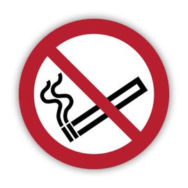 No Smoking Sticker Decal - Self Adhesive Vinyl - Weatherproof - Made in USA - iso 7010 iso 3864 Hazard Safety Signs - P002-4" x 4"