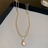 Dainty Layered Choker Necklace for Women,14k Gold Plated Pearl Pendant