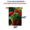 America Forever Red Geranium Pots House Flag, 28 x 40