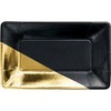 Rectangular Foil Appetizer Paper Plate Black/Gold 5.5 x 9" Pk