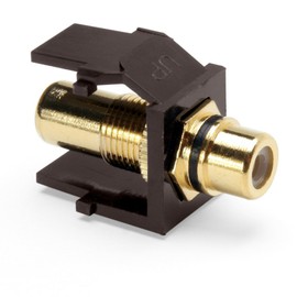 Leviton QuickPort RCA, Gold-Plated Connector with Black Stripe, 40830-BBE, Brown