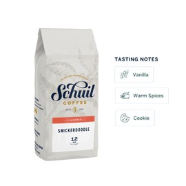 Snickerdoodle, Schuil Whole Bean Flavored Coffee (12oz Bag) Fair Trade, Premium Light Roasted Gourmet Coffee Beans, Perfect for Cold Brew