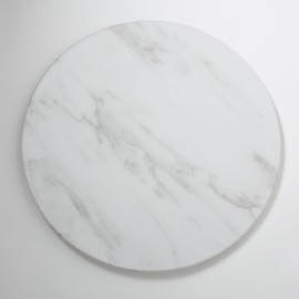 American Metalcraft MW21 Marble Melamine Serving Board, Round, White, 21 1/2-Inch Diameter