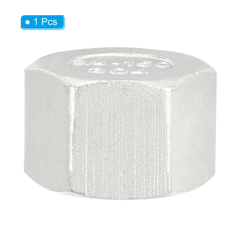 PATIKIL 3/4" Pipe Fitting Cap, 304 Stainless Steel Forged Pipe
