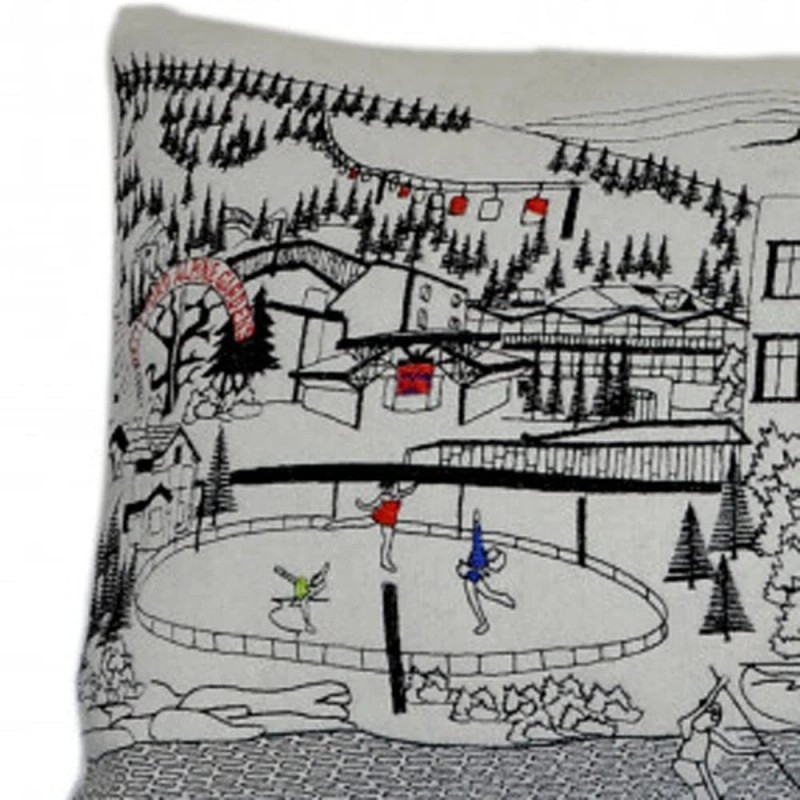 HomeRoots 35 White Vail Daylight Skyline Lumbar Decorative Pillow