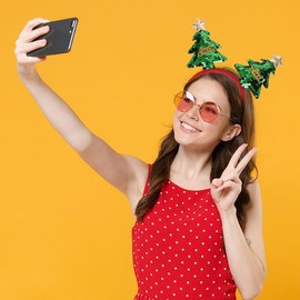 Christmas Headbands for Women Glitter Sequin Hair Hoop Christmas Tree Hair Band Golden Star Green Red Women Girls Hair Access Headdress for Party Supplies 1PCS