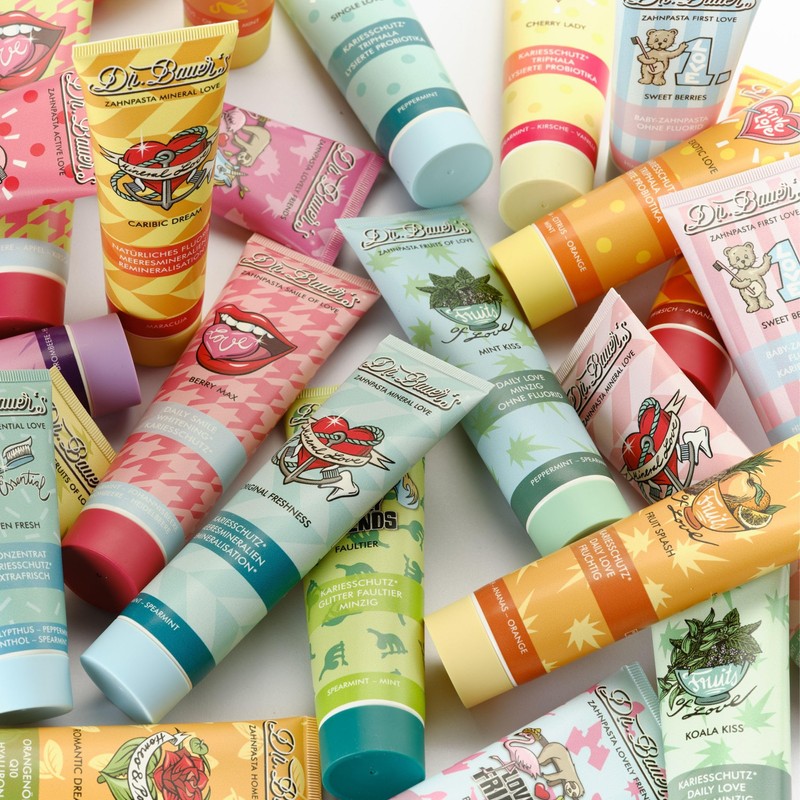 Dr. Bauer's Fruits of Love Fruit Splash Toothpaste, Toothpaste in