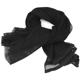 75“x35" Sniper Veil, Scrim Net Scarf, Tactical Sniper Face Veil, Cheche Foulard Filet Scarf, (Black)