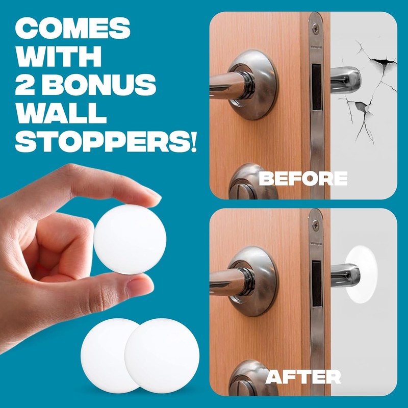 Strongest Home 2 Pack XL Adjustable Chrome Door Stopper with
