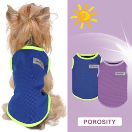 2 Pack Dog Shirts for Small Dogs Girl Boy Sun Protection Quick Dry Vest Summer Dog Clothes Soft Breathable Lightweight Tank Top Cooling Tee Tshirts Cats Sleeveless Outfit