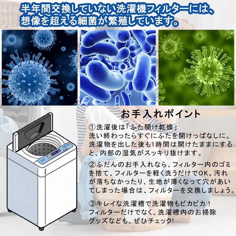 Sharp Machine Washable ES-LP1 ES-LP2 Lint Filter, Scum Removing Net,