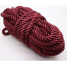U Pick 10yds 5mm 3 Braided Cord Decorative Twisted Satin Polyester Twine Cord Rope String Thread Shiny Cord Choker Thread (11:Maroon)