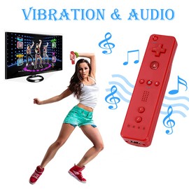 Tevodo Wii Remote Controller, 2 Packs Upgrade Wii Wireless Controller Compatible with Wii Wii U (Blue and Red)