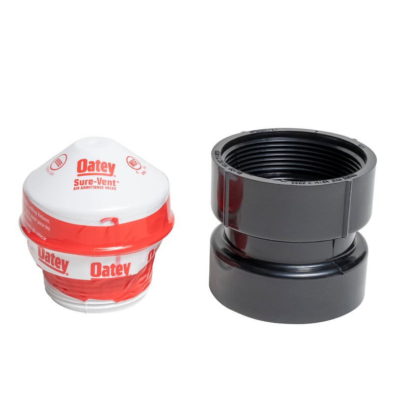 Oatey 39019 Sure-Vent 2-Inch ABS Adapter Bulk Pack, 1-1/2-Inch Air