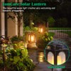 TomCare Solar Lights Flickering Flame Upgraded Metal Solar Lantern Outdoor