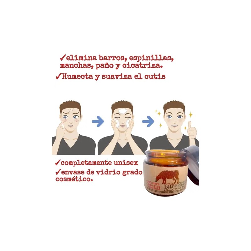 Crema Sebo Bovino Humectante Crema Facial Caléndula Organica