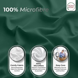 Rohi Double Fitted Sheet 100% Microfibre – 16'' (40cm) Extra Deep Fitted Sheet with All Around Elastic – Ultra Soft, Hypoallergenic & Durable Bed Sheet – Bottom Sheet (Teal – 137 x 190cm)