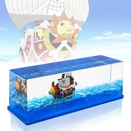 Cruise Ship Fluid Drift Bottle Thousand Sunny Cruise Ship Fluid Drift Bottle Unsinkable Boat in a Box Pirate Ship Decoration One Ship for Home Table Decoration Car Display Cases (Sunny)