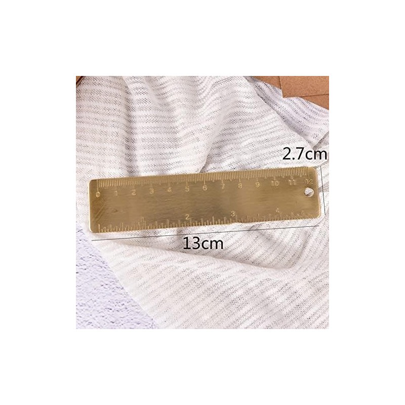 Brass Mini Measuring Tool Set - Gold Drawing Ruler, Metal
