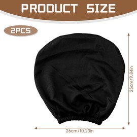 Lotsdonxia 2 Pcs Universal Black Car Headrest Covers, Dustproof & Washable Polyester Protectors with Elastic Hems and Ventilation for Cars, Trucks, Buses (Black)
