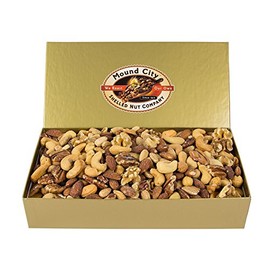 Extra Fancy Deluxe Mixed Nuts in 3.00 Lb. Gold Foil Box W/bow No Peanuts