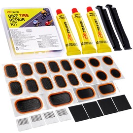 cyctravel Bike Tire Repair Kit, Bicycle Inner Tube Puncture Patch Kits with 20 PCS Vulcanizing Patches, User Manual, Metal Rasp and Tire Lever, Bike Patch Kit for Mountain and Road Bike. (3)