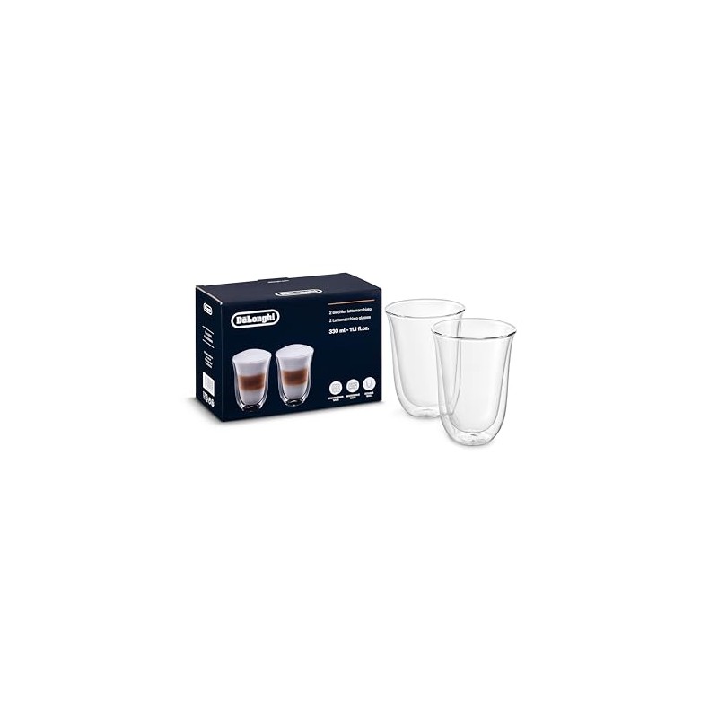 De'Longhi DeLonghi Double Walled Thermo Latte Glasses, Set of 2,