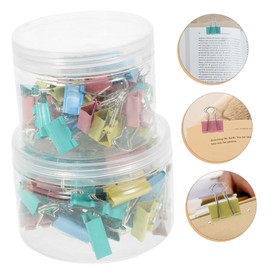 GRIRIW 2 Boxes Colorful Binder Clips Assorted for Document Fixing Clips for Office and School Use Bright Design Practical and Versatile Office Supplies